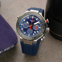【TISSOT 天梭 官方授權】MOTOGP 75周年限量三眼計時機械錶-45mm 畢業禮物 送禮(T1414272704100)