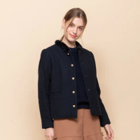 【perng yuh 芃諭名品】約雅氛圍 活動領 羊毛短大衣(2024 AW Collection｜3C秋冬新品上市)