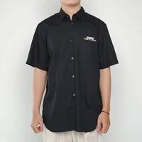 Kemeja CDG PLAY TEXT POCKET WHITE BLACK SHIRT 100% ORIGINAL Size M