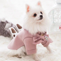 Woolen Windbreaker Puppy Dog Clothes Teddy Flower Skirt Than Bear Small Puppy Spring And Autumn Style