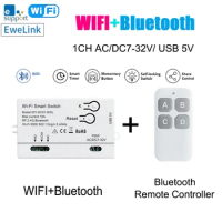 Wifi Smart Switch Ewelink DIY Timer+Remote 1CH 7-32V 2.4G Wifi Plastic For Alexa Google Home IFTT