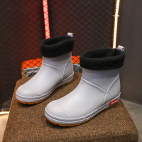 新款男士短筒雨鞋軟底加厚防滑套鞋加絨可拆低幫保暖冬季膠鞋