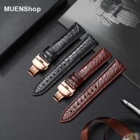 Crocodile Watchband 18mm 19mm 20mm 21mm 22mm 23mm 24mm Leather Watch Band Alligator Watch Strap With Butterfly Buckle