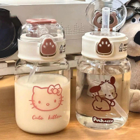 ถ้วยน้ำ ความจุมาก พร้อมฟาง ทำจากพลาสติก ความจุ 500 มล. สไตล์การ์ตูน เหมาะสำหรับเด็ก เป็นมิตรกับเด็ก 