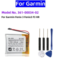 361-00034-02 Original Replacement Watch Battery For Garmin Fenix 3 Fenix3 F3 HR GPS Sports Watch 290mAh + Free Tools