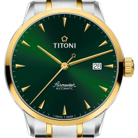 TITONI 梅花錶 空中霸王系列 經典機械腕錶 83733SY-673 綠金 40mm