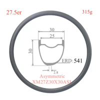 MTB Carbon Rims, Asymmetric Rim, Inner Width of 30mm, Inner Width of 25mm, Superlight, 27.5er Rim
