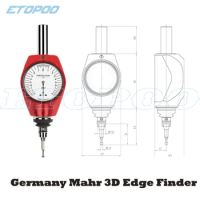 CNC 3D edge finder pointer type Mahr 359550 red 3D touch probe three-dimensional subpointing stick probe Germany hoffman