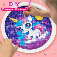 Diamond Painting Set Cute Unicorn Beginner Diamond Painting Set 5D DIY Children and Adults Diamond Painting Photo Frame Craft