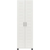Ameriwood Home Loxley 2-Door Engineered Wood Shiplap Cabinet in White