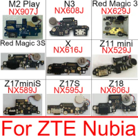 USB Charging Charger Board with Vibrator For ZTE Nubia M2 Play N3 Red Magic 3 3S X Z11 mini Z17 miniS Z17S Z18 NX907J NX608J