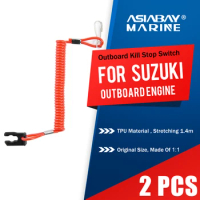 Suzuki Marine Outboard Engine Motor Kill Stop Switch For 2-425hp Key Rope Safety Lanyard Tether