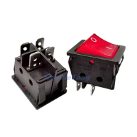 1pc KCD4-201N-B Electric Welding Machine Power Switch Red Light 30A 250VAC Electric Oven Electric Heater Switch 4Pin 2 Position