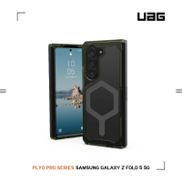【UAG】Galaxy Z Fold 5 磁吸式耐衝擊保護殼-全透綠（太空灰圈）(Magsafe)