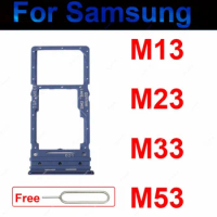 Sim Card Tray Holder For Samsung M13 M135F M23 M236B M33 M336B M53 M536B 4G SD Card Slot Reader Adapter Replacement Repair Parts