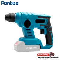 1000W 3600rpm Portable Cordless Hammer 8600ipm Punching Concrete Hammer Impact Drill Power Tools Suitable for Makita Batteries