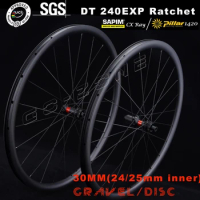 700c 30mm Gravel Cyclocross Carbon Road Wheelset DT 240 Disc Brake Sapim CX Ray Pillar 1420 UCI Clincher Tubeless Bicycle Wheels