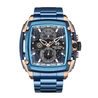 jam tangan Evans Jayden Jam Tangan Pria 9553 Rantai Stainless Kaca Sapphire Steel Chronograph Water