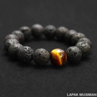 GELANG BATU LAVA TIGER EYE ASLI NATURAL