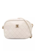 Chanel 二手香奈兒中型菱格紋山羊皮休閒旅行相機包