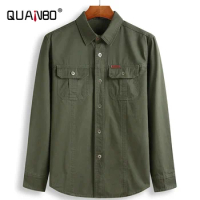 Oversized Shirt 9XL 5XL 8XL 2023 New Men's Regular-Fit Long-Sleeve Solid 100%Cotton Shirt Men's Fat Military Brand Work Shirts