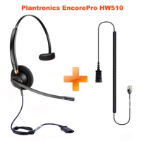 Plantronics EncorePro HW510 89433-01 Wired Headset, Noise-Canceling Microphone with RJ9 Plug for GrandStream Yealink phones