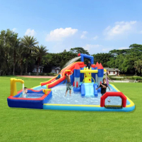 Inflatable slide water park trampoline bouncing house yard garden,Inflatable water slide for kids.