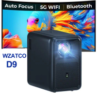 WZATCO D9 Fully Automatic, Full HD Native 1080P, 4K HDR Android Projector for Home, 10000 L, (Auto Focus + Auto Keystone) Beamer