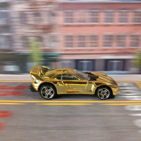 (diecast123) Hot Wheels CALLAWAY C7 Custom CHROME GOLD