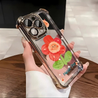 Phone Case Cartoon Plating Four Corner Shockproof Case, Happy Day Design Compatible with iPhone Case