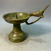 Retro Bird Plate Bronze Oil Lamp Decorative Ornament