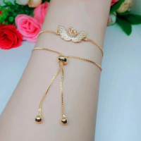 Gelang Serut Motif Angsa Emas Gold Wanita Dewasa Titanium Anti Karat Realpict Cantik Elegan Simple M