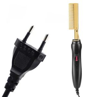 亞馬遜乾溼兩用電熱銅梳直髮梳直髮器家用燙髮捲髮棒電動直髮梳