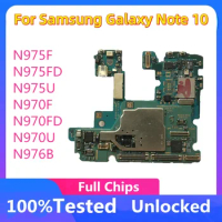 Unlocked Motherboard For Samsung Galaxy Note 10 N970F N970FD N970U NOTE 10 Plus N975F N975U N975FD 256GB Android Logic Board