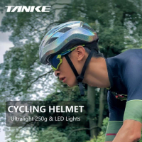 TANKE LED Cycling Helmet Ultralight 250g Man Women Bicycle Helmet MTB Road Mountain Bike Helmet For Riding Bicycle Accessories