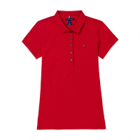 TOMMY 熱銷刺繡Logo短袖Polo衫(女)-紅色