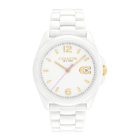 COACH 優雅典鑽白色陶瓷腕錶36mm(14503925)