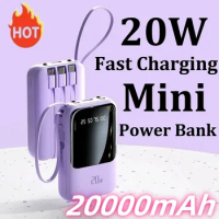 20000mAh Mini Power Bank Led Digital Display PD 20W Flash Charging External Battery Portable Powerbank for IPhone Huawei Samsung