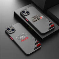 Cool Super Car A-Audi Case For Apple iPhone 15 14 13 11 12 Pro 7 XR X XS Max 8 Plus 6 6S SE 2022 14Pro Matte Black Phone Funda