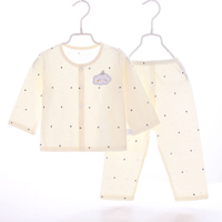 夏季薄款嬰兒衣服3-9月6男女寶寶1歲2純棉睡衣長袖分體套裝空調服