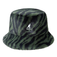 【KANGOL】FAUX FUR 漁夫帽(綠色紋路)