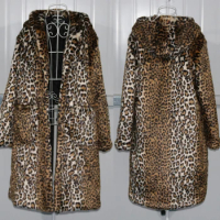 Leopard print imitation fur coat for women new winter long mink fur coat for women with thick fur coat jacket