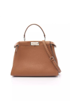 Fendi 二奢 Pre-loved Fendi Peekaboo regular Selleria Handbag leather light brown 2WAY