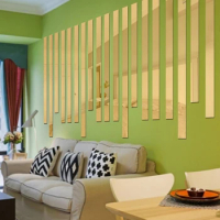 3D Strips Acrylic Wall Sticker DIY Mirror Waist Line Stickers Home Decor TV Living Room Wall Ceiling Edge Strip Self-adhesive