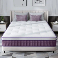 Hybrid Mattress with Plush Foam and Individually Pocketed Coils, Queen Size Mattress in a Box