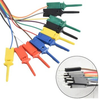 20cm 10 Needle Hook Clip Wire Kit Efficient 5-color Logic Analyzer Male Cable Clip Probe Test Measurement Part