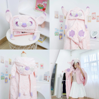 BALMUTLUCU | Selimut Hoodie Karakter Angel  Ada Sarung Tangan | Jubah Selimut Anak Dewasa Lucu