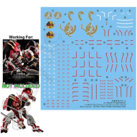 for HiRM 1/100 MBF-P02 Astray Red Frame Powered Red Hi-Resolution Model Water Slide cut UV Light-reactive Details Decal Stickers