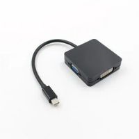 100pcs 3 in 1 Mini DP DisplayPort to HDMI/DVI/VGA Display Port Cable Adapter for Apple MacBook Pro
