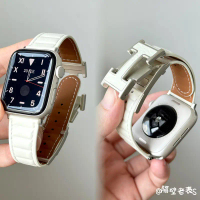 Serasi dengan Apple Watch Band Apple Watch 11 Gelombang Corak Kulit H Gesper Magnetik iWatch SE Lemb